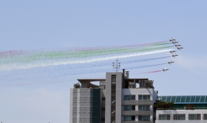 UAE 대통령 첫 방한 축하 비행하는 블랙이글스 