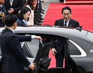 정상회의 위해 입국하는 기시다 일본 총리