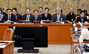 답변하는 정병국 한국문화예술위원회 위원장