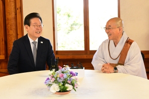 이재명 법륜 스님 차담